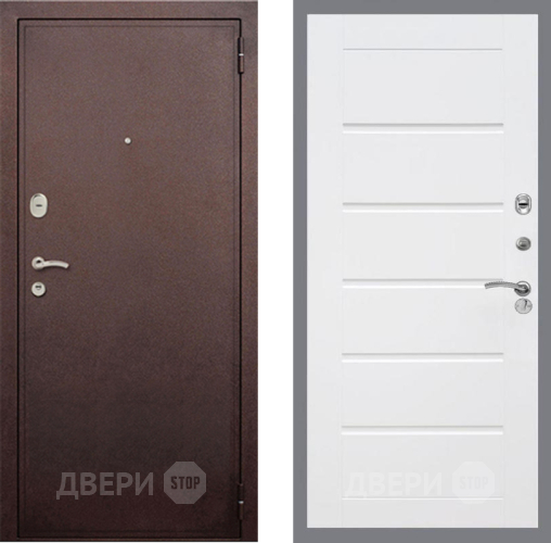Дверь Рекс (REX) 2 Медный Антик Сити Белый ясень в Наро-Фоминске