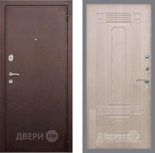Дверь Рекс (REX) 2 Медный Антик FL-2 Беленый дуб в Наро-Фоминске