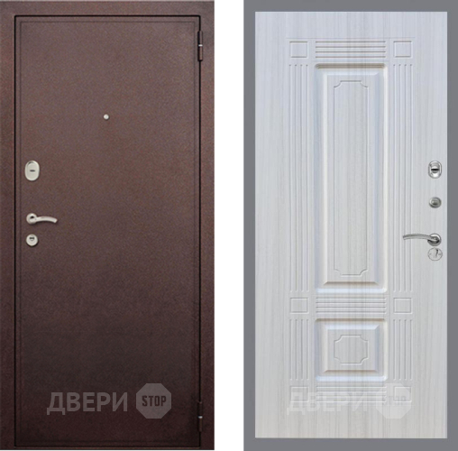 Входная металлическая Дверь Рекс (REX) 2 Медный Антик FL-2 Сандал белый в Наро-Фоминске