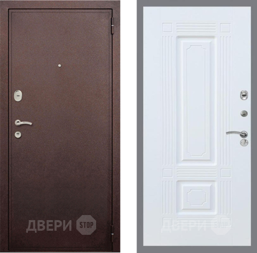 Входная металлическая Дверь Рекс (REX) 2 Медный Антик FL-2 Силк Сноу в Наро-Фоминске