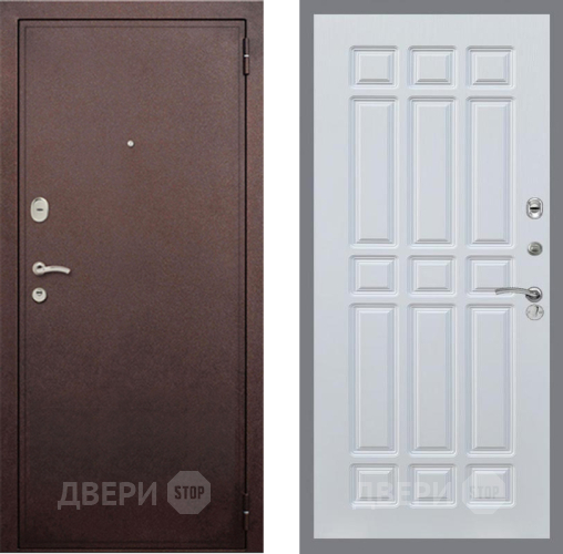 Дверь Рекс (REX) 2 Медный Антик FL-33 Белый ясень в Наро-Фоминске