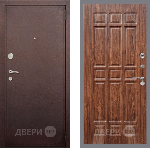 Дверь Рекс (REX) 2 Медный Антик FL-33 орех тисненый в Наро-Фоминске