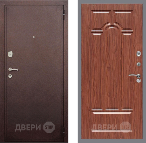 Дверь Рекс (REX) 2 Медный Антик FL-58 орех тисненый в Наро-Фоминске