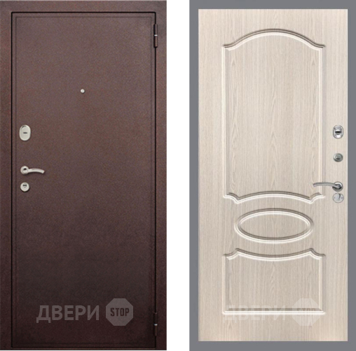 Входная металлическая Дверь Рекс (REX) 2 Медный Антик FL-128 Беленый дуб в Наро-Фоминске