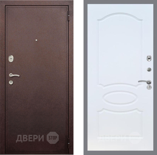 Входная металлическая Дверь Рекс (REX) 2 Медный Антик FL-128 Белый ясень в Наро-Фоминске