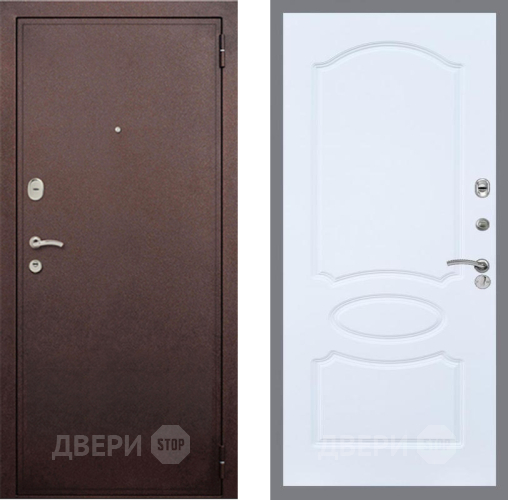Входная металлическая Дверь Рекс (REX) 2 Медный Антик FL-128 Силк Сноу в Наро-Фоминске