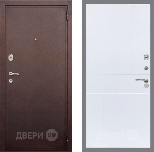 Входная металлическая Дверь Рекс (REX) 2 Медный Антик FL-290 Силк Сноу в Наро-Фоминске
