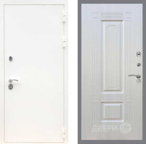 Входная металлическая Дверь Рекс (REX) 5 Белая Шагрень FL-2 Лиственница беж в Наро-Фоминске