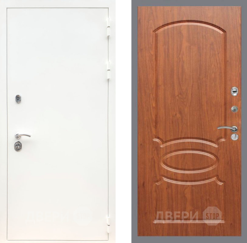 Входная металлическая Дверь Рекс (REX) 5 Белая Шагрень FL-128 Морёная берёза в Наро-Фоминске