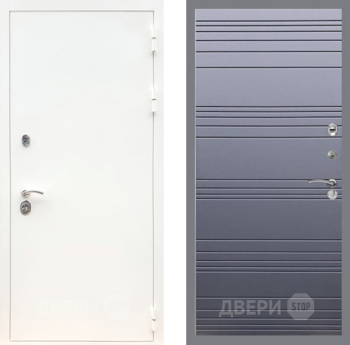 Входная металлическая Дверь Рекс (REX) 5 Белая Шагрень Line Силк титан в Наро-Фоминске