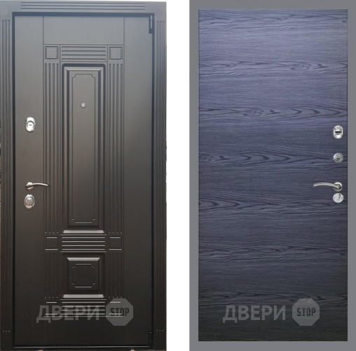 Входная металлическая Дверь Рекс (REX) 9 GL Дуб тангенальный черный в Наро-Фоминске