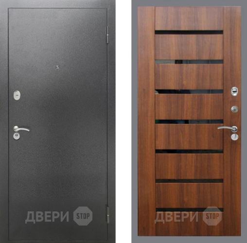 Дверь Рекс (REX) 2А Серебро Антик СБ-14 стекло черное Орех бренди в Наро-Фоминске