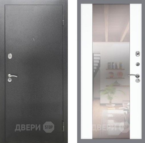 Дверь Рекс (REX) 2А Серебро Антик СБ-16 Зеркало Силк Сноу в Наро-Фоминске
