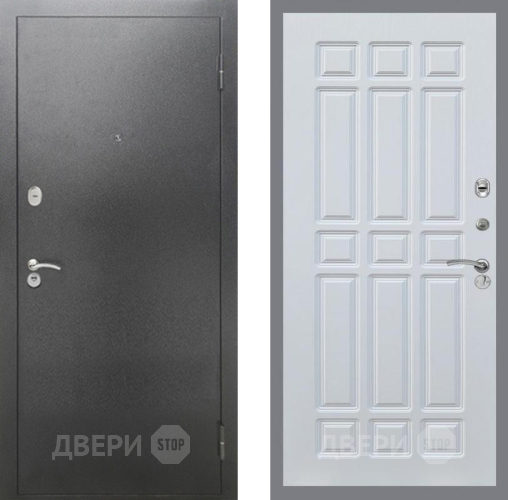 Дверь Рекс (REX) 2А Серебро Антик FL-33 Белый ясень в Наро-Фоминске