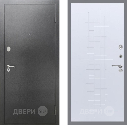 Дверь Рекс (REX) 2А Серебро Антик FL-289 Белый ясень в Наро-Фоминске