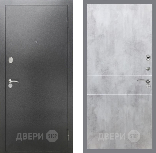 Дверь Рекс (REX) 2А Серебро Антик FL-290 Бетон светлый в Наро-Фоминске