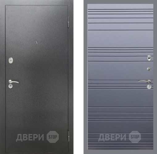 Дверь Рекс (REX) 2А Серебро Антик Line Силк титан в Наро-Фоминске