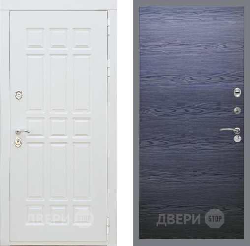 Входная металлическая Дверь Рекс (REX) 8 Силк Сноу GL Дуб тангенальный черный в Наро-Фоминске