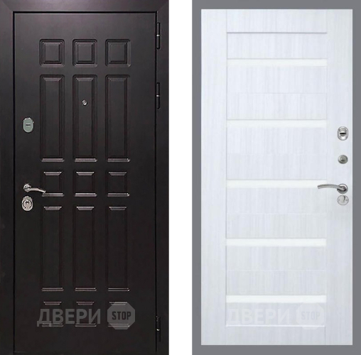Входная металлическая Дверь Рекс (REX) 8 СБ-14 стекло белое Сандал белый в Наро-Фоминске