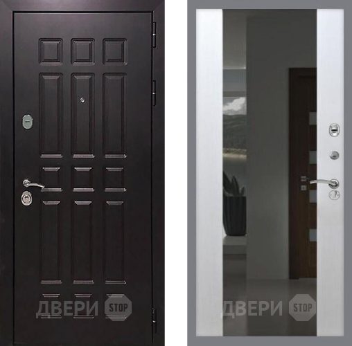 Входная металлическая Дверь Рекс (REX) 8 СБ-16 Зеркало Белый ясень в Наро-Фоминске