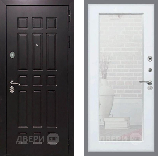Входная металлическая Дверь Рекс (REX) 8 Зеркало Пастораль Белый ясень в Наро-Фоминске