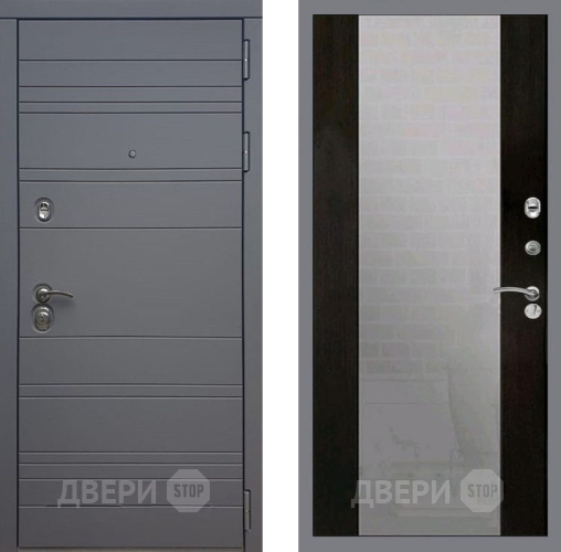 Входная металлическая Дверь Рекс (REX) 14 силк титан СБ-16 Зеркало Венге в Наро-Фоминске