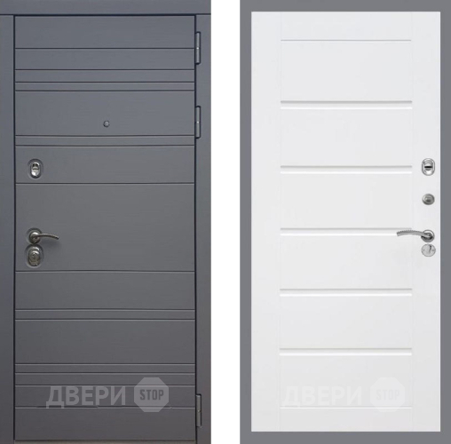 Входная металлическая Дверь Рекс (REX) 14 силк титан Сити Белый ясень в Наро-Фоминске