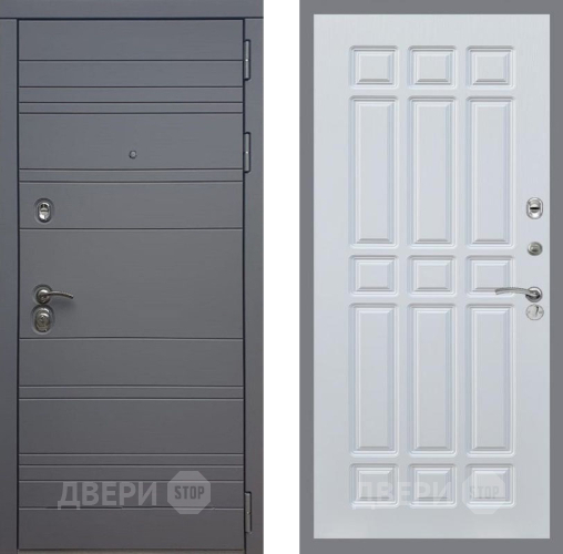 Входная металлическая Дверь Рекс (REX) 14 силк титан FL-33 Белый ясень в Наро-Фоминске