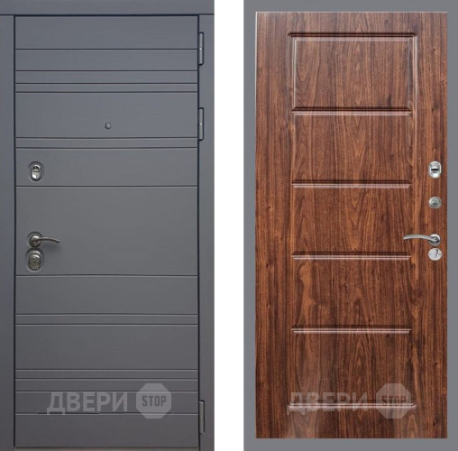 Входная металлическая Дверь Рекс (REX) 14 силк титан FL-39 орех тисненый в Наро-Фоминске