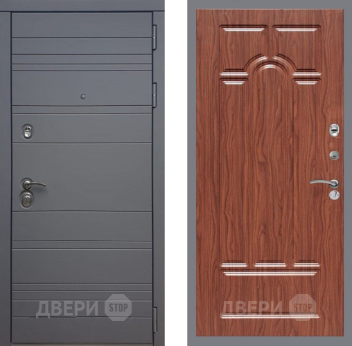 Входная металлическая Дверь Рекс (REX) 14 силк титан FL-58 орех тисненый в Наро-Фоминске