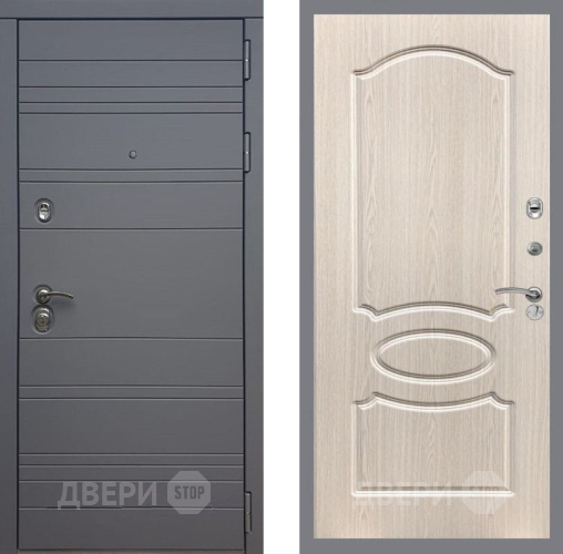 Входная металлическая Дверь Рекс (REX) 14 силк титан FL-128 Беленый дуб в Наро-Фоминске