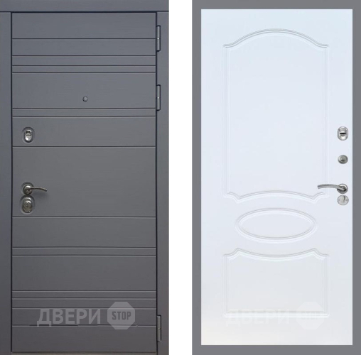 Входная металлическая Дверь Рекс (REX) 14 силк титан FL-128 Белый ясень в Наро-Фоминске