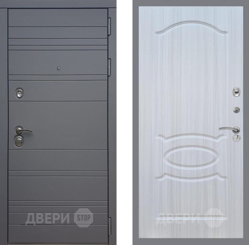 Входная металлическая Дверь Рекс (REX) 14 силк титан FL-128 Сандал белый в Наро-Фоминске