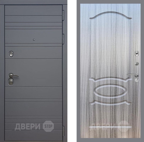 Входная металлическая Дверь Рекс (REX) 14 силк титан FL-128 Сандал грей в Наро-Фоминске