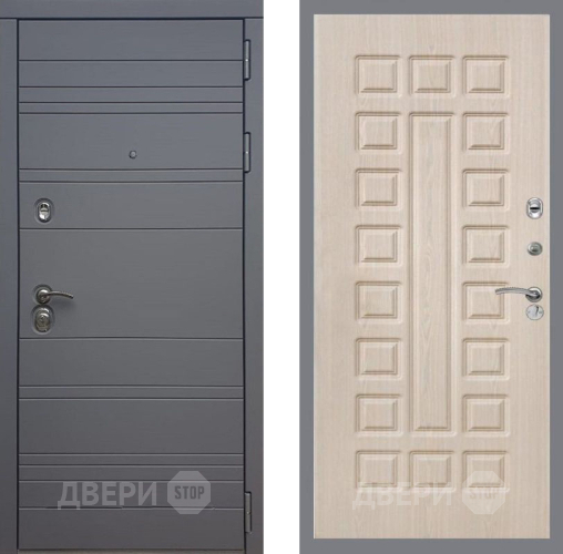Входная металлическая Дверь Рекс (REX) 14 силк титан FL-183 Беленый дуб в Наро-Фоминске