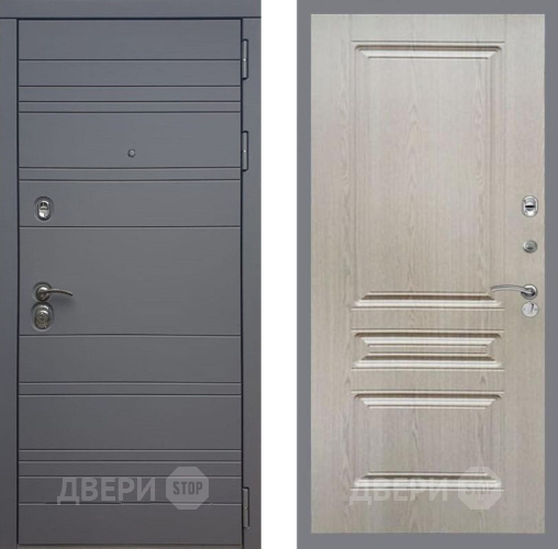 Входная металлическая Дверь Рекс (REX) 14 силк титан FL-243 Беленый дуб в Наро-Фоминске