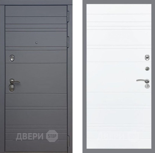 Входная металлическая Дверь Рекс (REX) 14 силк титан Line Силк Сноу в Наро-Фоминске