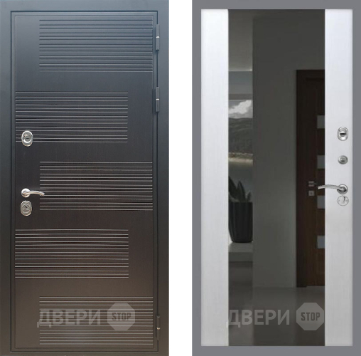 Входная металлическая Дверь Рекс (REX) премиум 185 СБ-16 Зеркало Белый ясень в Наро-Фоминске