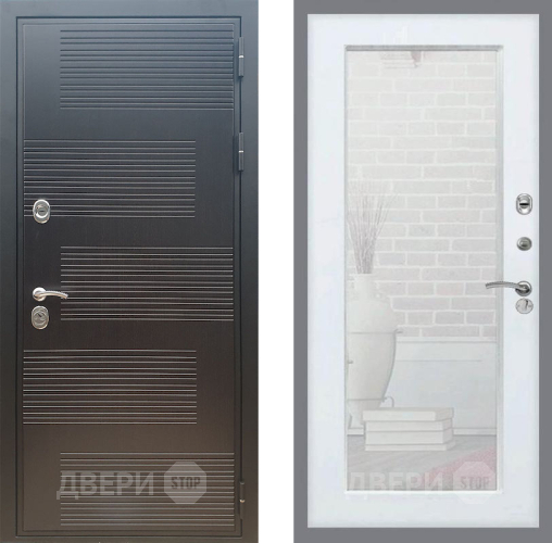 Входная металлическая Дверь Рекс (REX) премиум 185 Зеркало Пастораль Белый ясень в Наро-Фоминске