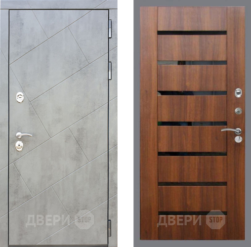 Входная металлическая Дверь Рекс (REX) 22 СБ-14 стекло черное Орех бренди в Наро-Фоминске
