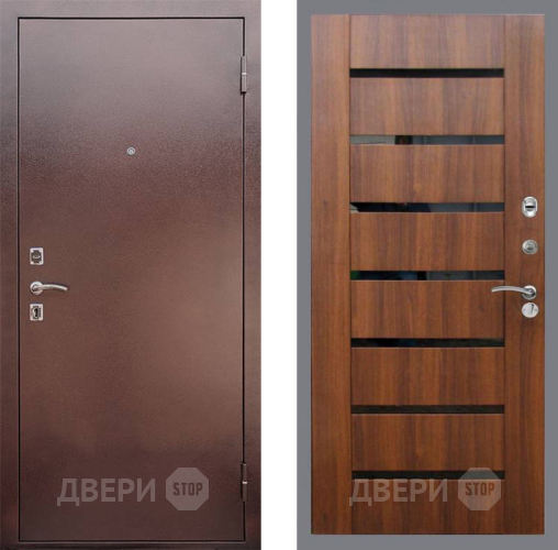 Входная металлическая Дверь Рекс (REX) 1 СБ-14 стекло черное Орех бренди в Наро-Фоминске