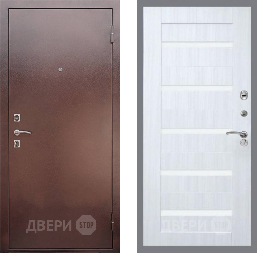 Входная металлическая Дверь Рекс (REX) 1 СБ-14 стекло белое Сандал белый в Наро-Фоминске