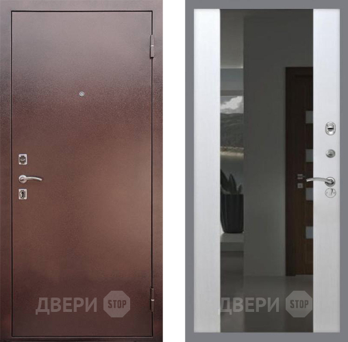 Входная металлическая Дверь Рекс (REX) 1 СБ-16 Зеркало Белый ясень в Наро-Фоминске