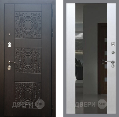 Входная металлическая Дверь Рекс (REX) 10 СБ-16 Зеркало Белый ясень в Наро-Фоминске