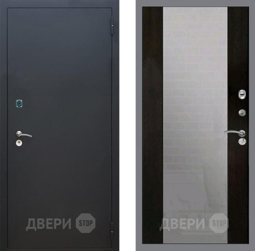 Дверь Рекс (REX) 1A Черный Муар СБ-16 Зеркало Венге в Наро-Фоминске