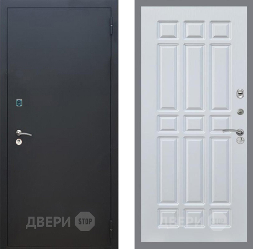 Дверь Рекс (REX) 1A Черный Муар FL-33 Белый ясень в Наро-Фоминске