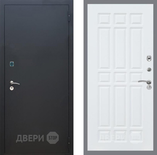 Входная металлическая Дверь Рекс (REX) 1A Черный Муар FL-33 Силк Сноу в Наро-Фоминске