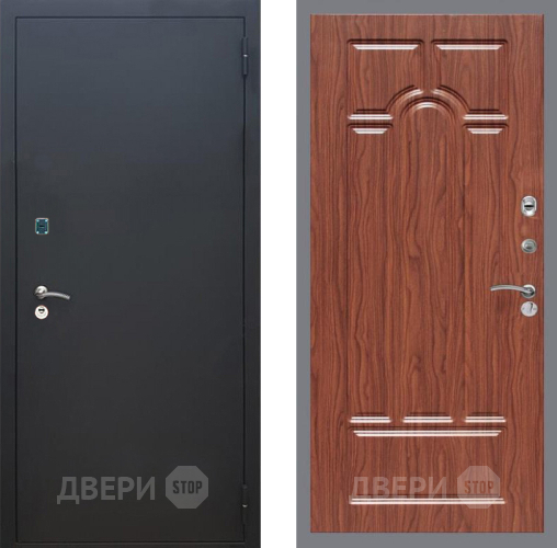 Входная металлическая Дверь Рекс (REX) 1A Черный Муар FL-58 орех тисненый в Наро-Фоминске