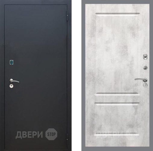 Входная металлическая Дверь Рекс (REX) 1A Черный Муар FL-117 Бетон светлый в Наро-Фоминске