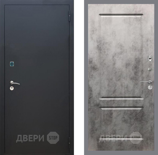 Входная металлическая Дверь Рекс (REX) 1A Черный Муар FL-117 Бетон темный в Наро-Фоминске